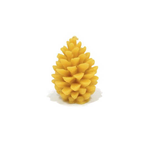 Świeca z wosku pszczelego - świeczka - szyszka mała 7,5 cm