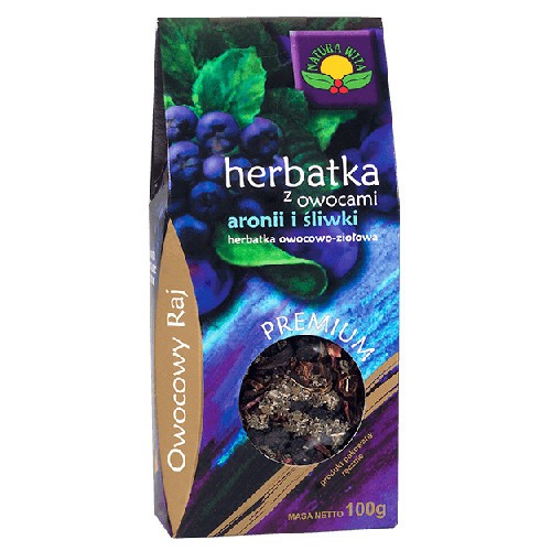 Herbatka owocowo-ziołowa z owocami aronii i śliwki 100g natura wita