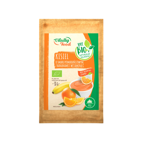 Kisiel ekologiczny o smaku pomarańczowym z bananami i wit.C 38g Vitally Food